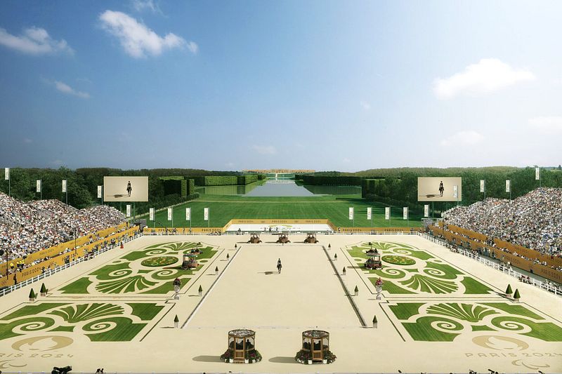 下屆巴黎奧運,馬術和現代五項全能運動將在凡爾賽宮中心的Etoile Royale廣場舉行。(取自@paris2024 instagram)
