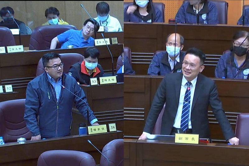 桃園市副市長蘇俊賓23日到議會施政報告,笑稱因為狒狒站上備詢台,人生成就解鎖。(圖/蘇俊賓臉書)