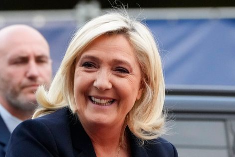 2022年法國總統大選、極右派候選人勒潘。（AP）