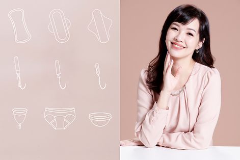 台灣生理用品品牌「凱娜」創辦人凡妮莎（曾穎凡），投入月經教育18年。（李承祐製圖，照片由受訪者提供）
