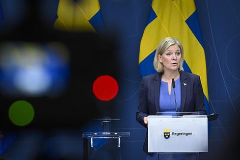 2022年9月14日，瑞典總理兼社會民主黨（Social Democrats）安德森（Magdalena Andersson）承認敗選，並宣布於15日辭去總理職務。（AP）