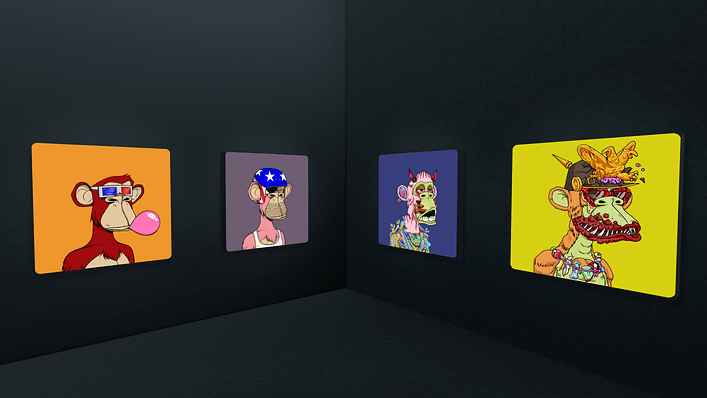 羅芙奧舉辦的首場NFT拍賣網羅許多具代表性的NFT項目(截圖/羅芙奧虛擬展間)