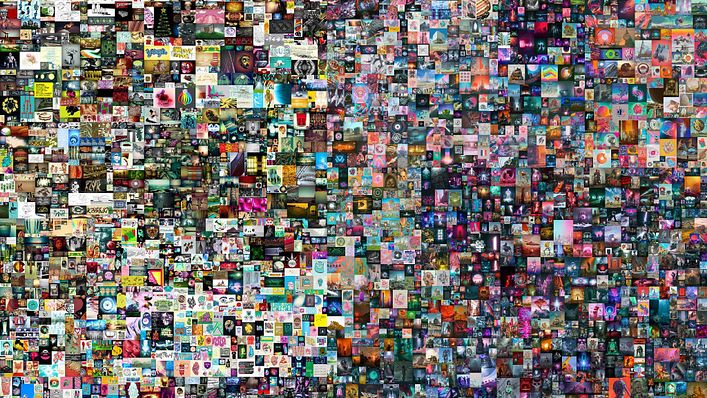 Beeple《Everydays: the First 5000 days》由佳士得於 2021 年 3 月拍出,至今仍是第二高價的 NFT 作品(圖/佳士得提供)