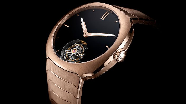 紅金款疾速者陀飛輪 Vantablack® 腕錶，售價 NTD3,960,000。（圖／亨利慕時提供）