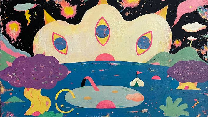 吳騏57_Art_ In the world_ 壓克力、畫布Acrylic on canvas_33cm x 24cm x2cm_2022(圖/伊日後樂園)