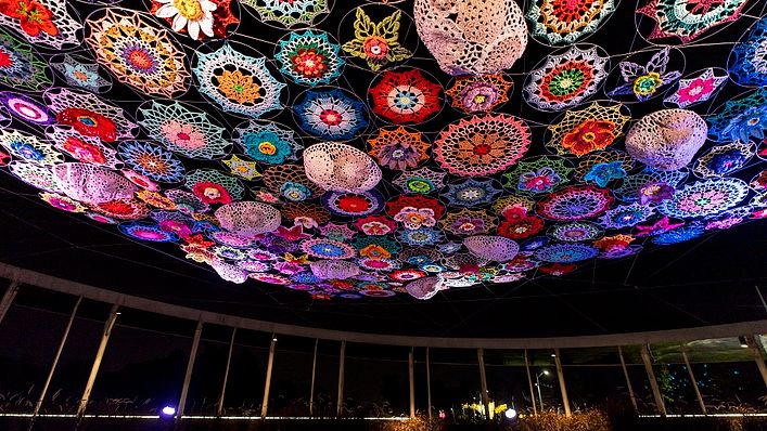 縣民公園燈區——曼陀羅穹頂。圖片來源/屏東燈節 提供)