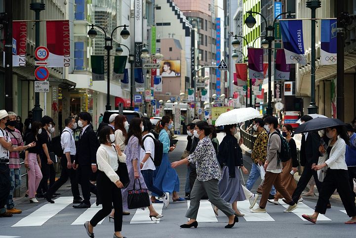 日本街頭。（美聯社）