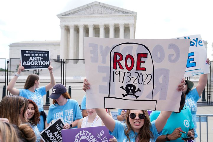 美國聯邦最高法院推翻保障女性墮胎權的「羅訴韋德案（Roe v.Wade）」判決，反墮胎陣營贏得重大勝利。（AP）