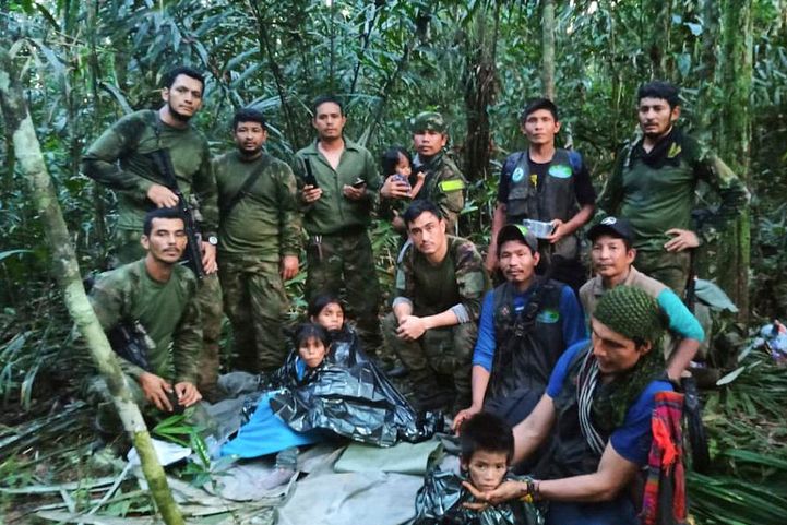 哥倫比亞4名孩童在飛機墜毀於亞馬遜40天後奇蹟生還。（AP）