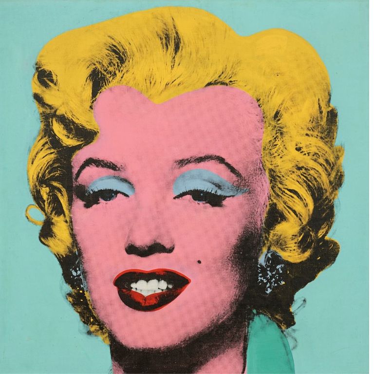 安迪・沃荷（Andy Warhol）的《槍擊瑪麗蓮（鼠尾草藍色）》。（圖／Christie’s Inc. 提供）
