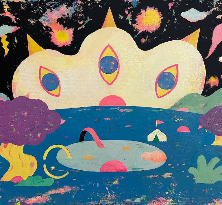 吳騏57_Art_ In the world_ 壓克力、畫布Acrylic on canvas_33cm x 24cm x2cm_2022(圖/伊日後樂園)