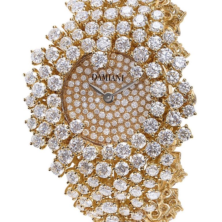 DAMIANI Mimosa含羞草系列18K黃金高級珠寶鑽錶。(圖片來源/DAMIANI 提供)