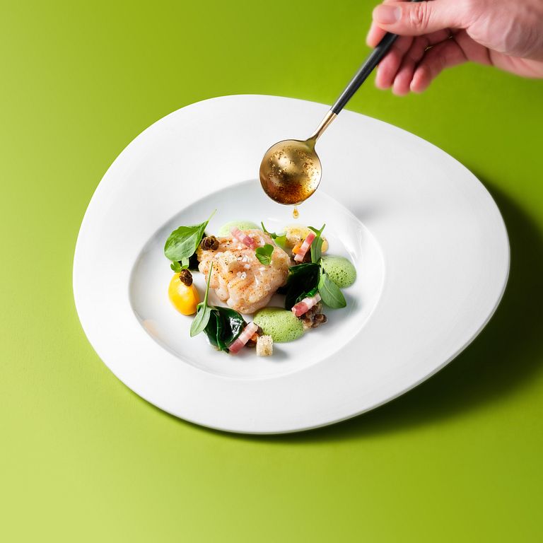 《魟魚|綠扁豆|酸模》。(圖/La Vie by Thomas Bühner 餐廳提供)